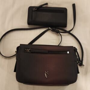 Simply Vera Vera Wang Crossbody Bag Black to Brown Purse w/Strap and Wallet